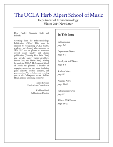 2014 Winter Newsletter  - UCLA Department of Ethnomusicology