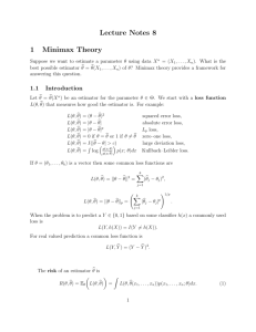 Lecture Notes 8 1 Minimax Theory