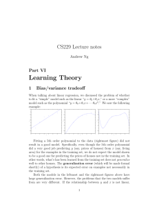 Learning Theory - CS 229: Machine Learning