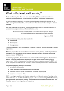 What is Professional Learning?