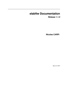 elabftw Documentation