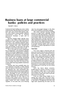 Business loans at large commercial banks: policies and practices