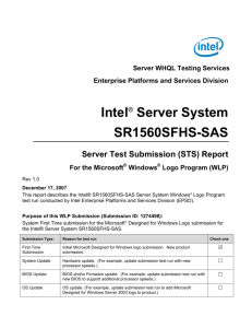 Server Board Submission Information