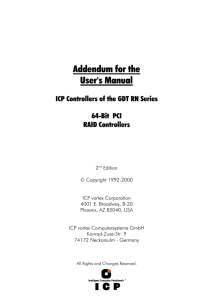 Addendum for the User's Manual 64 Bit PCI Ultra2 SCSI