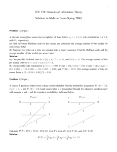 ECE 534: Elements of Information Theory Solutions to Midterm