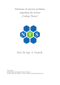 Coding Theory - Nachrichtentechnische Systeme, NTS