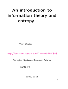 An introduction to information theory and entropy