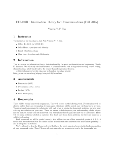 EE5139R : Information Theory for Communications (Fall 2015)