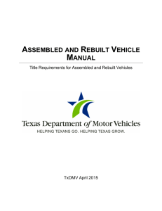 Assembled Vehicle Manual