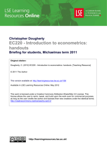 EC220 - Introduction to econometrics: handouts