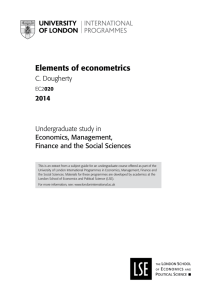 Elements of econometrics - University of London International
