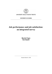 Job performance and job satisfaction