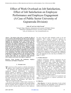 Effect of Work Overload on Job Satisfaction, Effect of Job
