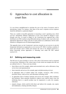 Appendix G Approaches to cost allocation in court fees