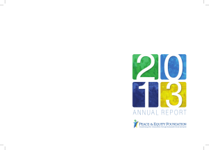 Annual Report 2013 - Peace and Equity Foundation