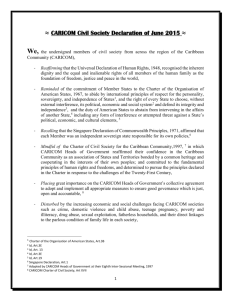 ≈ CARICOM Civil Society Declaration of June 2015 ≈