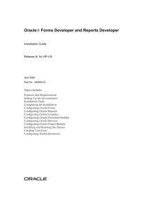 Oracle   Forms Developer and Reports Developer