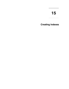 Creating Indexes