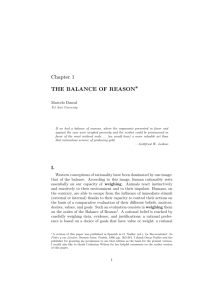 Chapter 1 THE BALANCE OF REASON