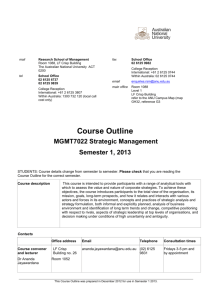 Course Outline - Research School of Management