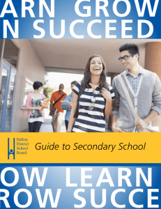 Guide to Secondary School - Halton District School Board
