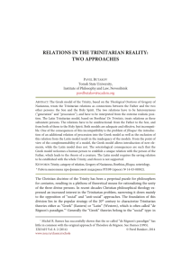 RELATIONS IN THE TRINITARIAN REALITY: TWO APPROACHES