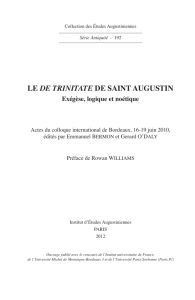 LE DE TRINITATE DE SAINT AUGUSTIN