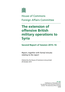 Report (The extension of offensive British military operations to Syria)