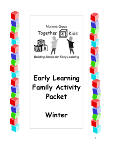 Home Activities for Winter - Monona Grove School District