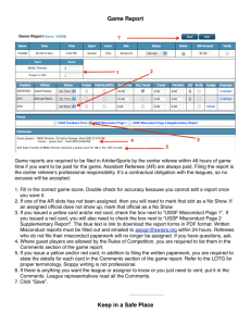 Game Report Example