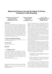 Measuring Privacy Loss and the Impact of Privacy Protection in Web
