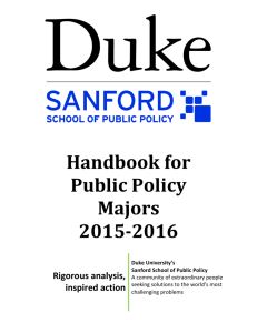 Undergraduate Handbook - Sanford School of Public Policy