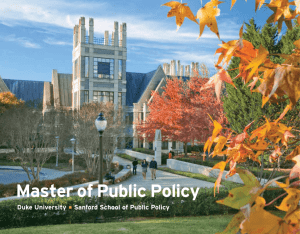 Master of Public Policy - Sanford School of Public Policy