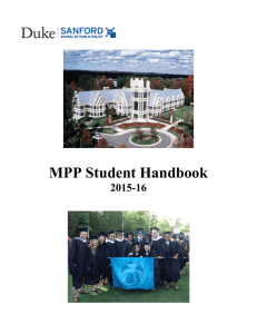 MPP Student Handbook - Sanford School of Public Policy