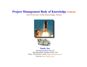 Project Management Body of Knowledge (PMBOK) - nutek