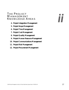the project management knowledge areas