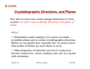 Crystallographic Directions, and Planes