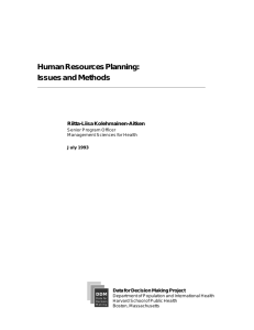 Human Resources Planning: Issues and Methods
