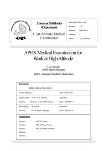 APEX Medical Examination for Work at High Altitude