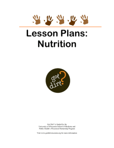 Lesson Plans: Nutrition