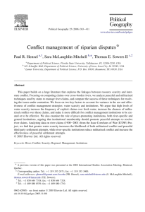 Conflict management of riparian disputes