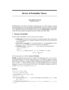 Review of Probability Theory - CS 229: Machine Learning