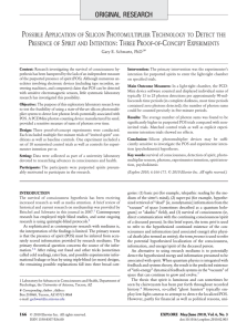 Possible Application of Silicon Photomultiplier Technology to Detect