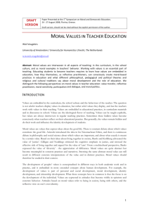 MORAL VALUES IN TEACHER EDUCATION