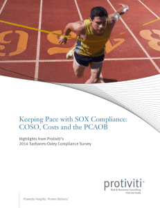 Keeping Pace with SOX Compliance: COSO, Costs and the PCAOB