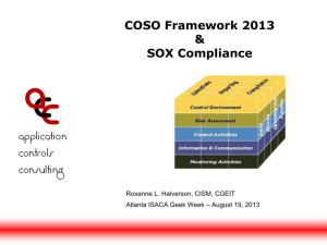 COSO Framework 2013 and SOX Compliance