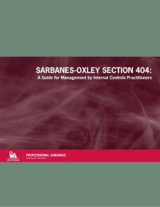 sarbanes-oxley section 404 - The Institute of Internal Auditors