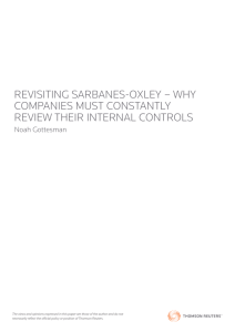 revisiting sarbanes-oxley - Thomson Reuters Risk Management