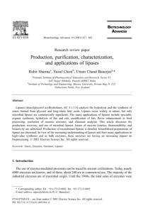 Production, purification, characterization, and applications of lipases