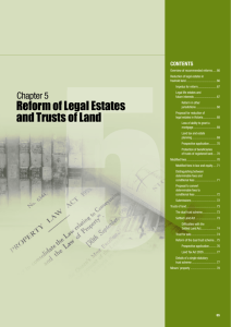 Reform of Legal Estates and Trusts of Land